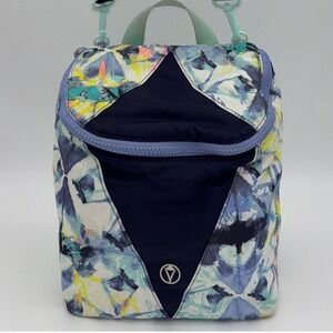 LULULEMON‎ IVIVVA Lunch Box Bag Floral Blue Insulated Adjustable Crossbody Strap